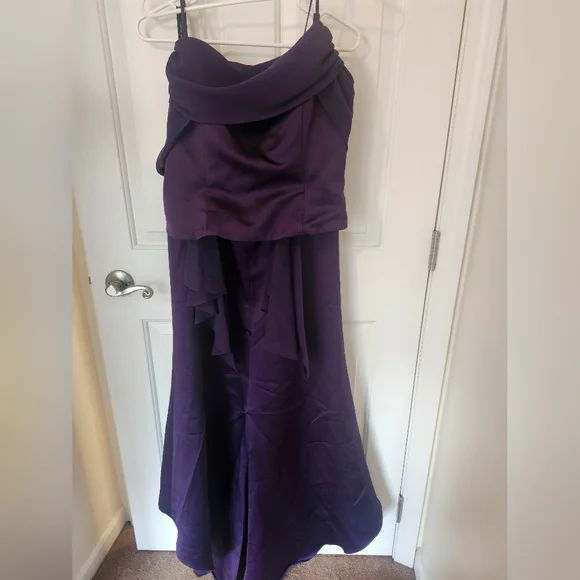 Alfred Angelo | Dresses | Alfred Angelo Plum 2 Pc Bridesmaid Dress With  Elegant Chiffon Detail | Poshmark